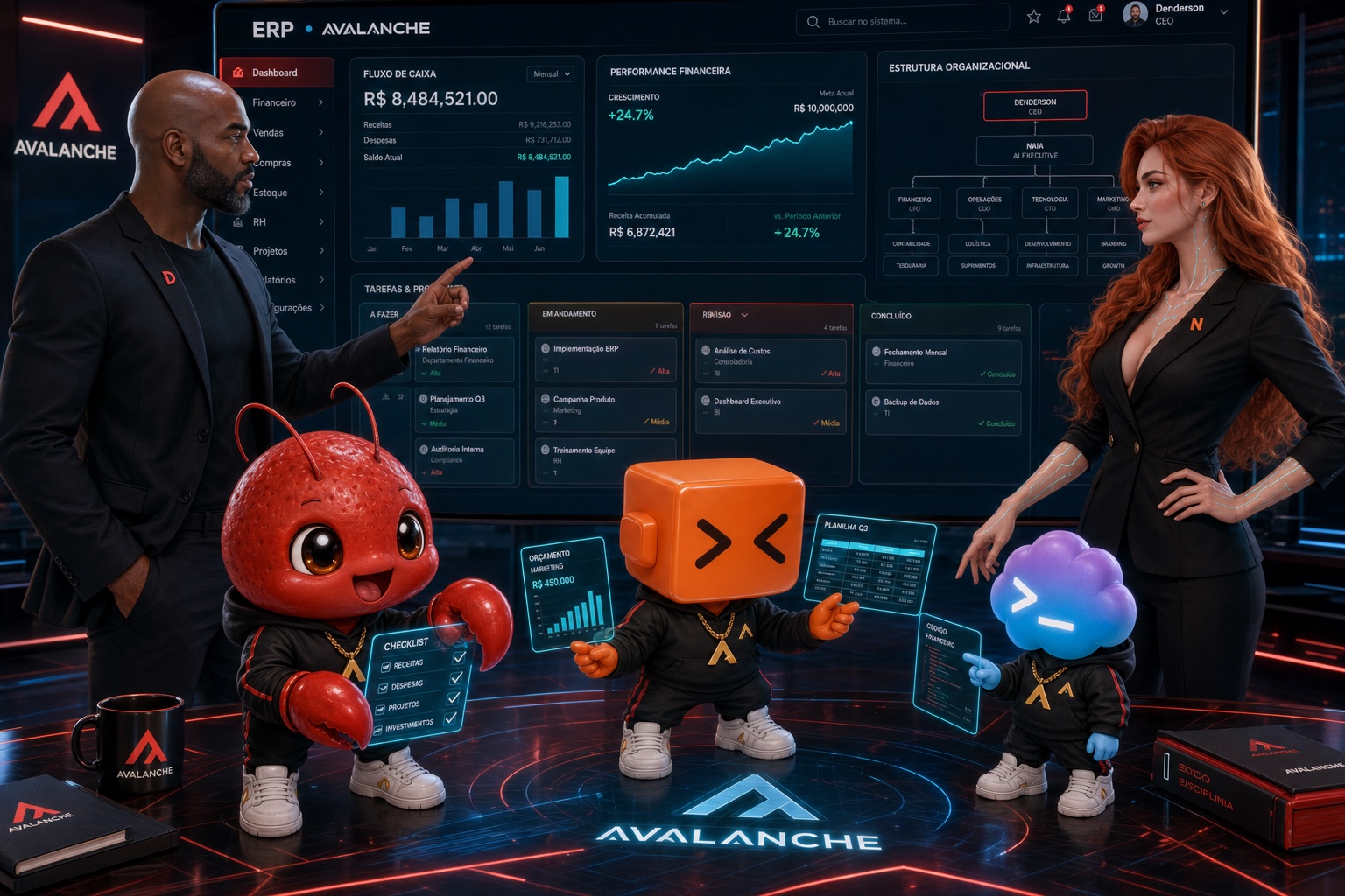 ERP Avalanche, gestão interna operada pela IA