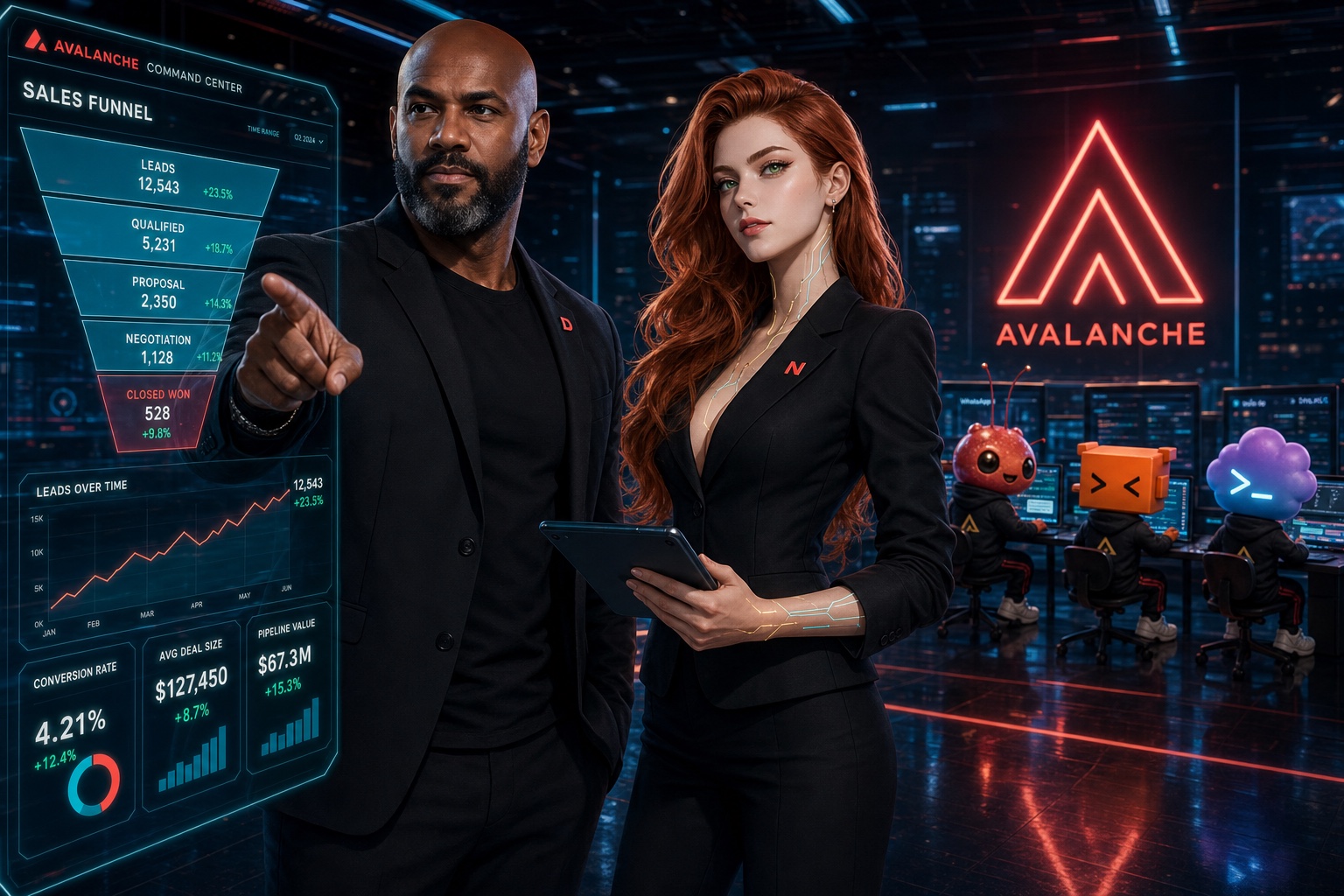 Squad de agentes completo em operação 24/7